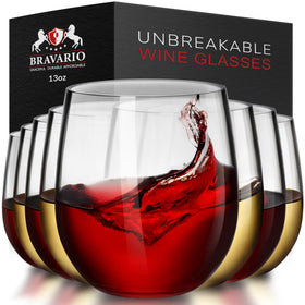 Bravario unbreakable wine glass front view, ideal for outdoor parties and outdoor use
