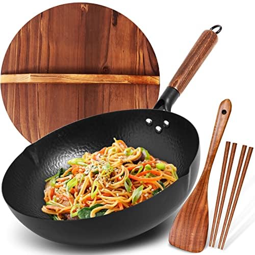 BrBrGo carbon steel wok close-up highlighting durable construction for quick stir-fry