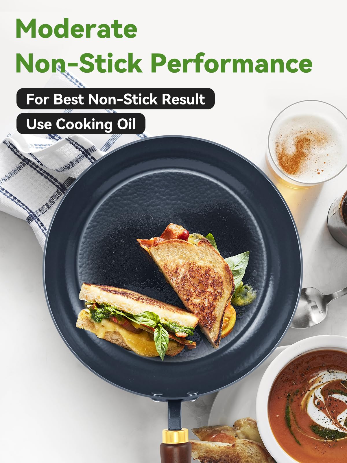 BrBrGo 11-inch skillet rapid heat distribution enables precise searing