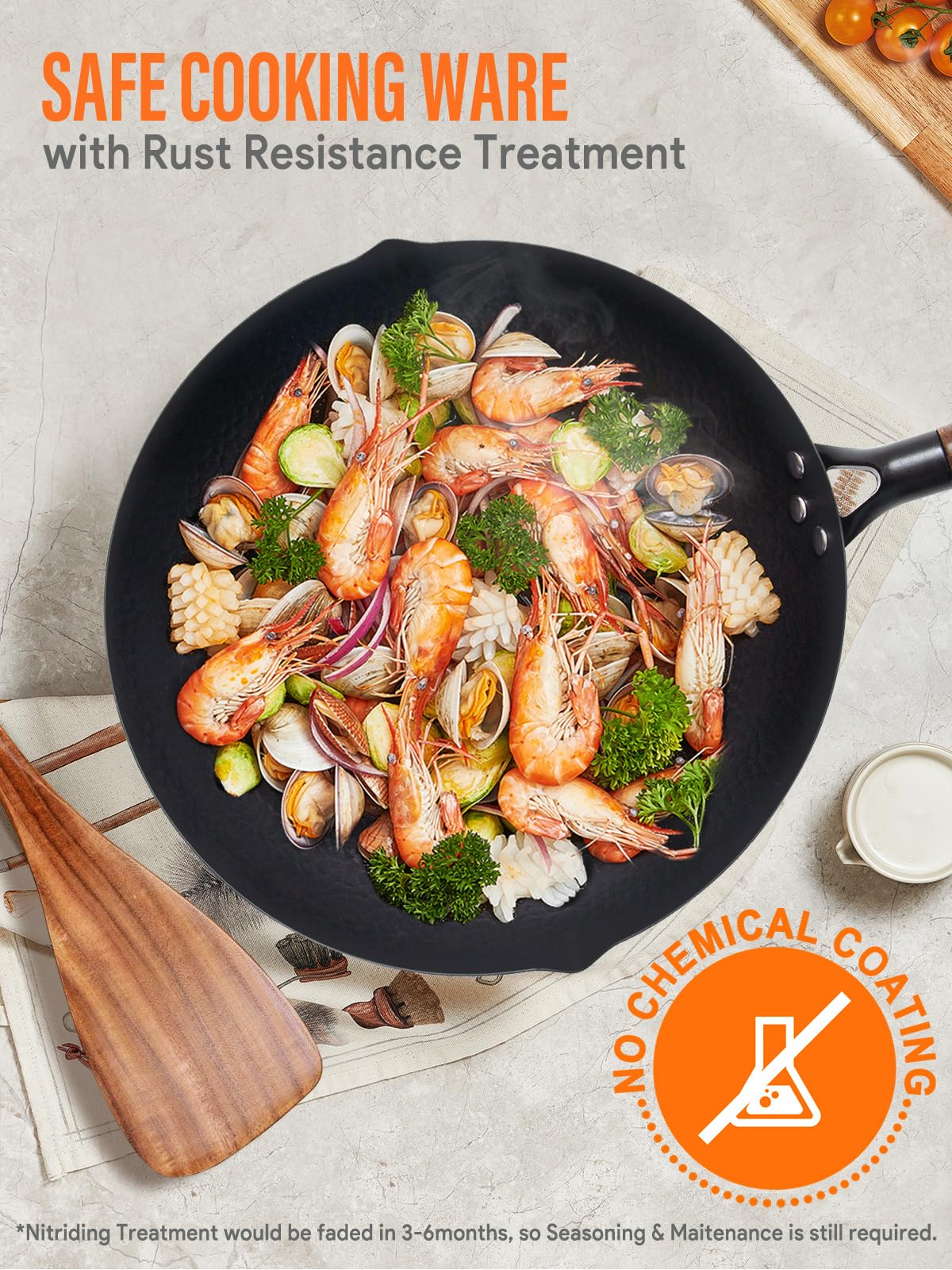 BrBrGo wok set with wooden lid demonstrates complete authentic cooking kit