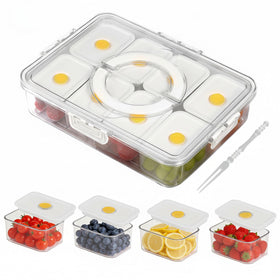 Breakwater House Snackle Box showing 8 clear compartments for organized snacks