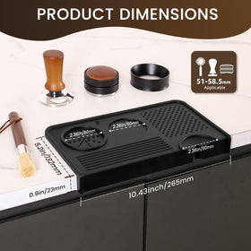 Breewenf textured multi-slot surface keeps tamper and portafilter in place.