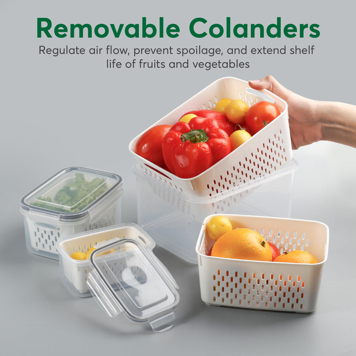 BreezyHome airtight lids with silicone seals minimize fridge odors and keep contents fresh.