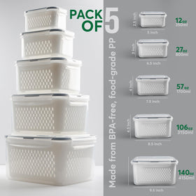 BreezyHome durable produce bins help organize fridge and reduce waste.