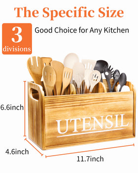 Brekle utensil holder with a stable base resists tipping