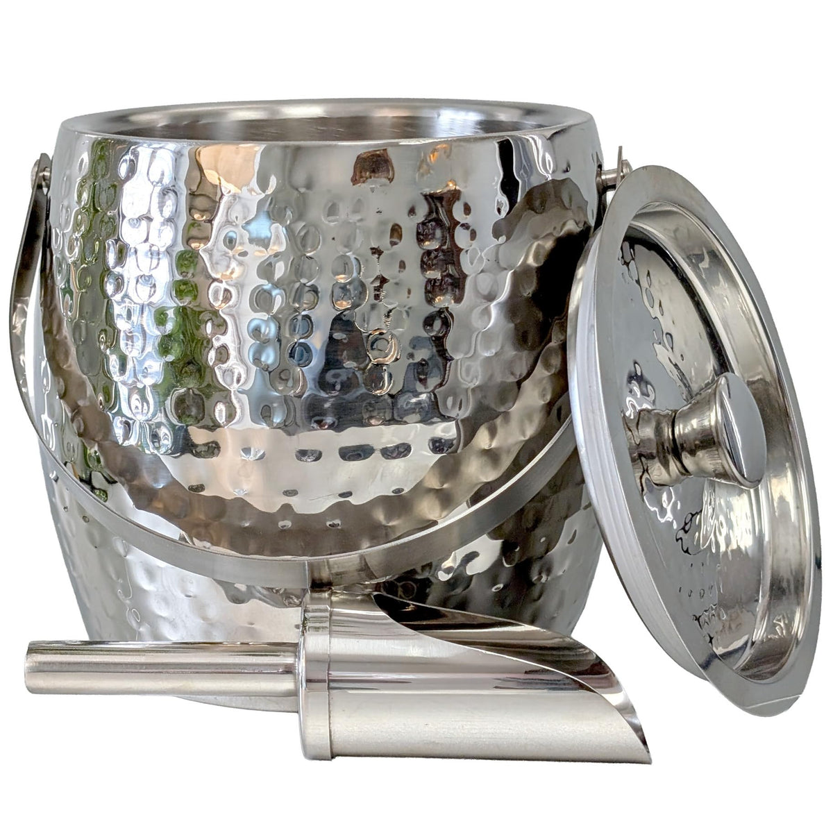 BREKX 3-QT insulated ice bucket with lid and scoop ready for party setup