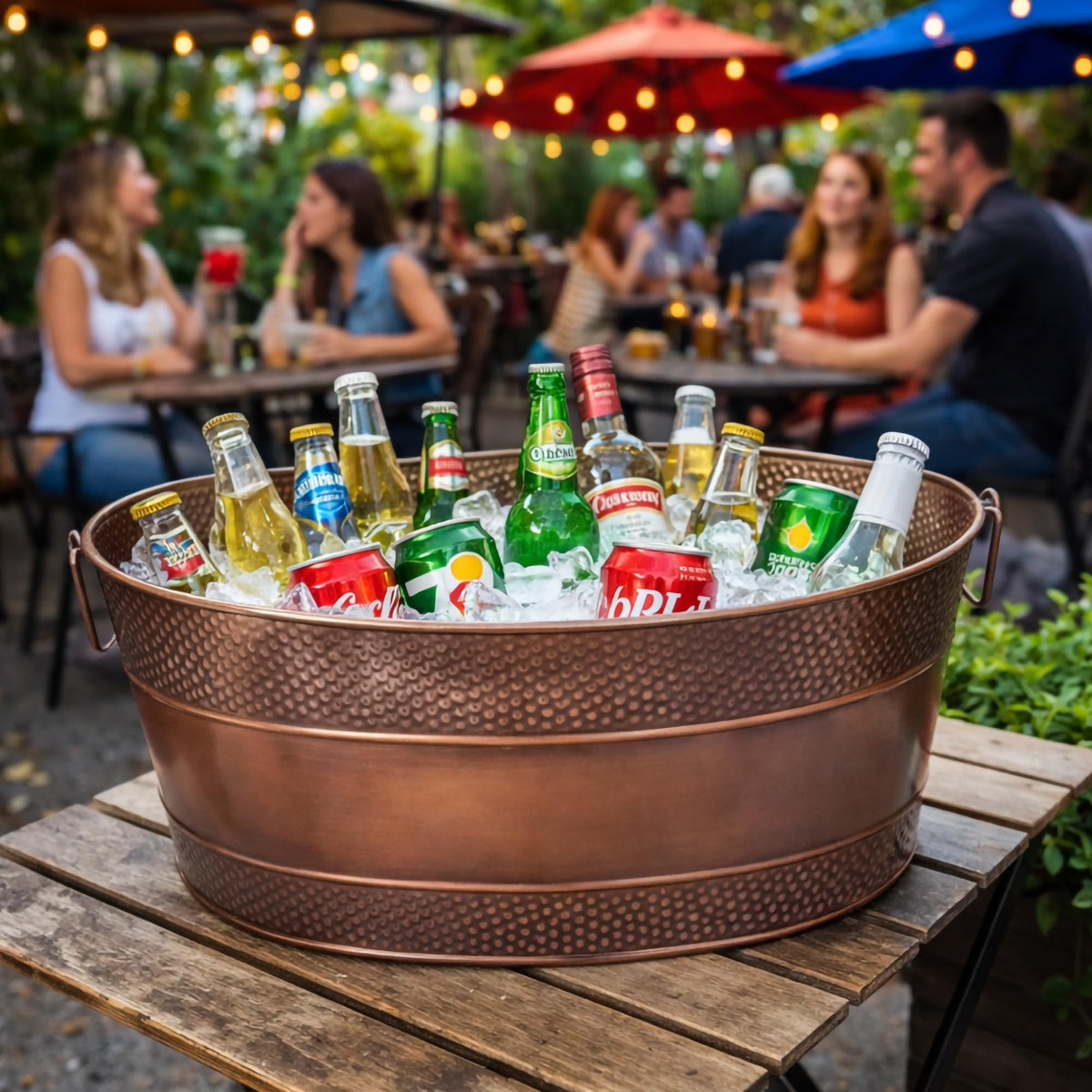 BREKX Aspen galvanized tub in outdoor party setup