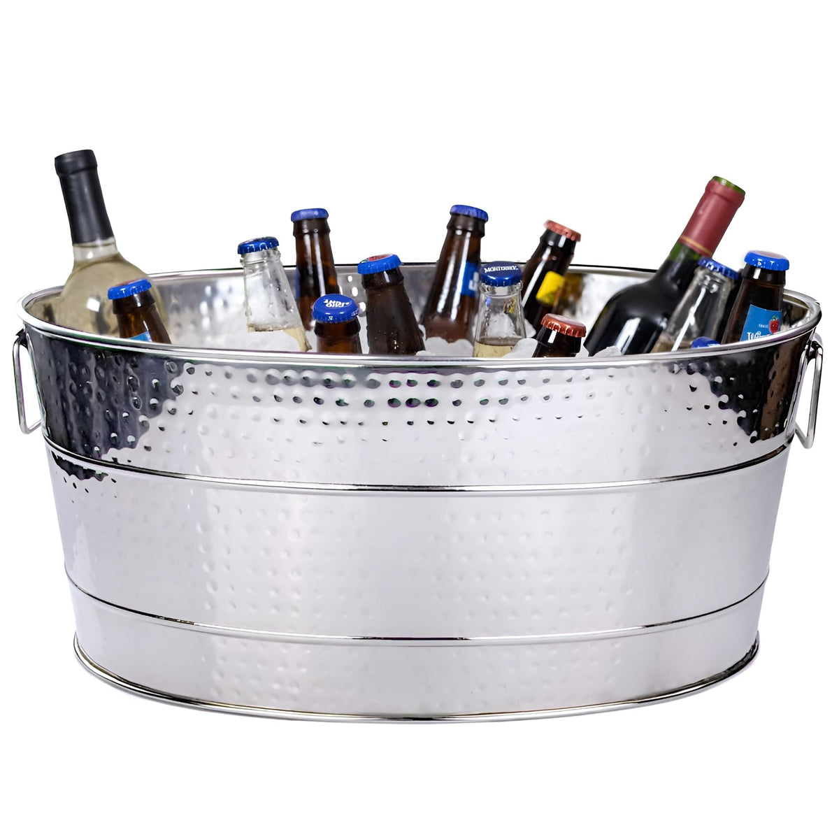 BREKX Aspen heavy-duty oval cooler front view; durable steel for parties.