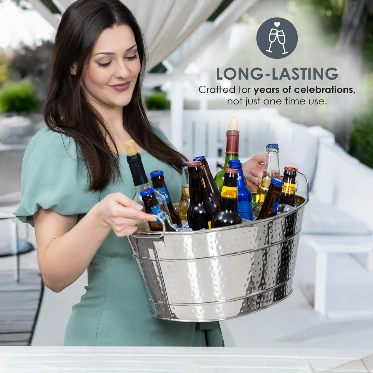 BREKX oval front view beverage tub ideal for elegant parties