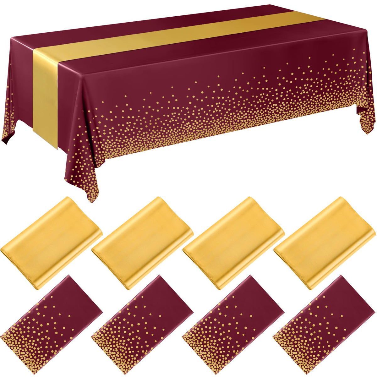 Breling 8-pack tablecloths and runners for elegant event decor and table protection.