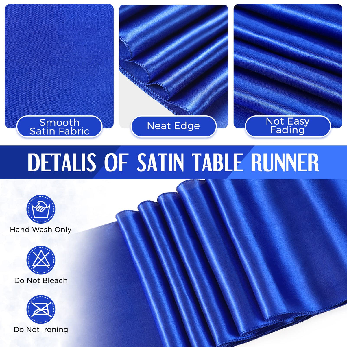 Breling satin runner on a rectangular table shows versatile decoration.
