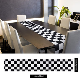 Breling checkered table runner adds retro decor for dining and gatherings.