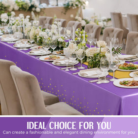 Breling elegant party table setup with tablecloth and runner