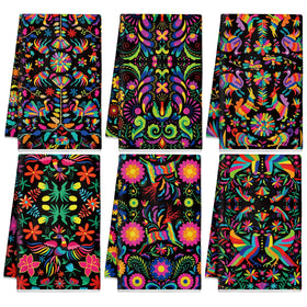Breling Mexican kitchen towels with colorful flowers, vibrant and quick-drying for everyday kitchen use.