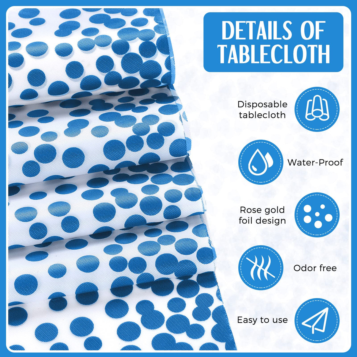 Breling plastic tablecloth closeup shows waterproof protection and clean lines.