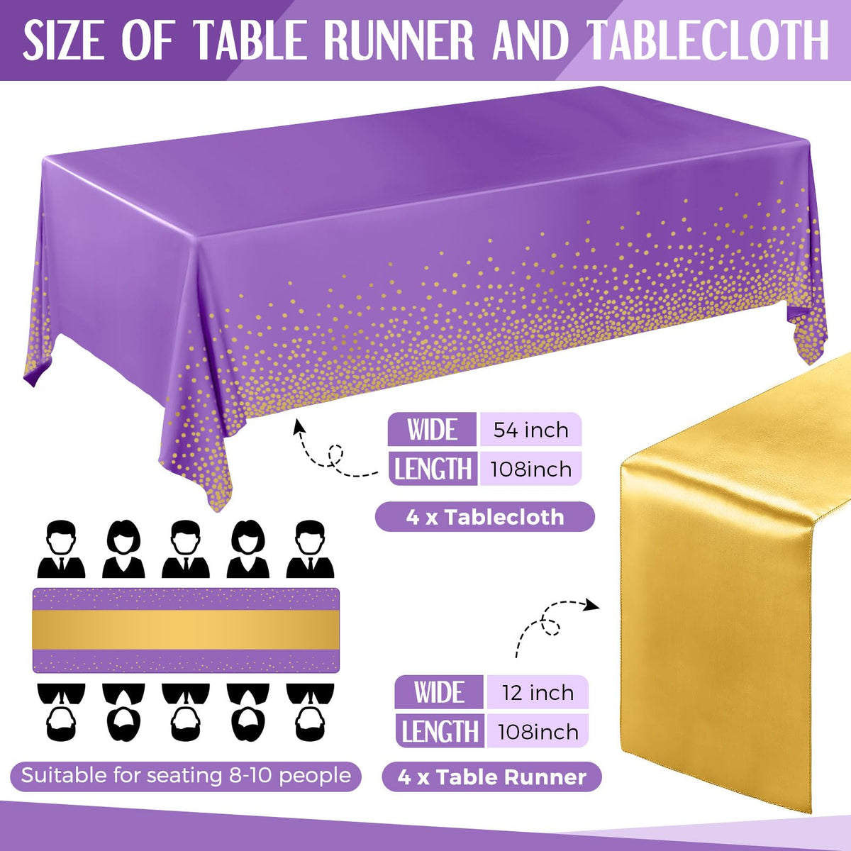 Breling satin table runner 12x108 in soft finish adds refined table drama