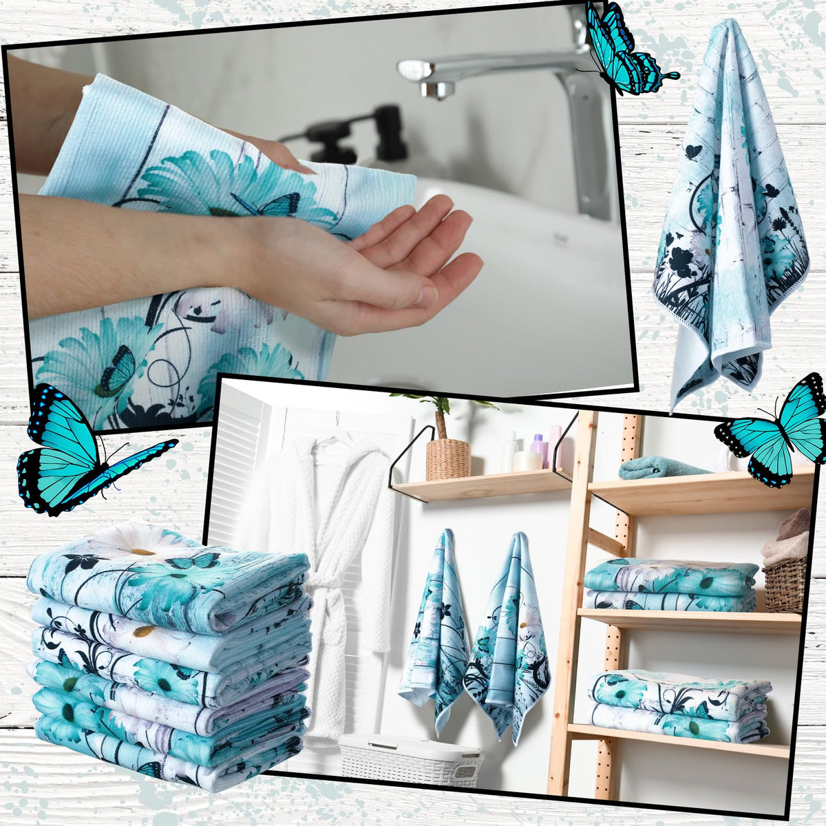 Breling teal daisy towel care quick drying benefits after washing