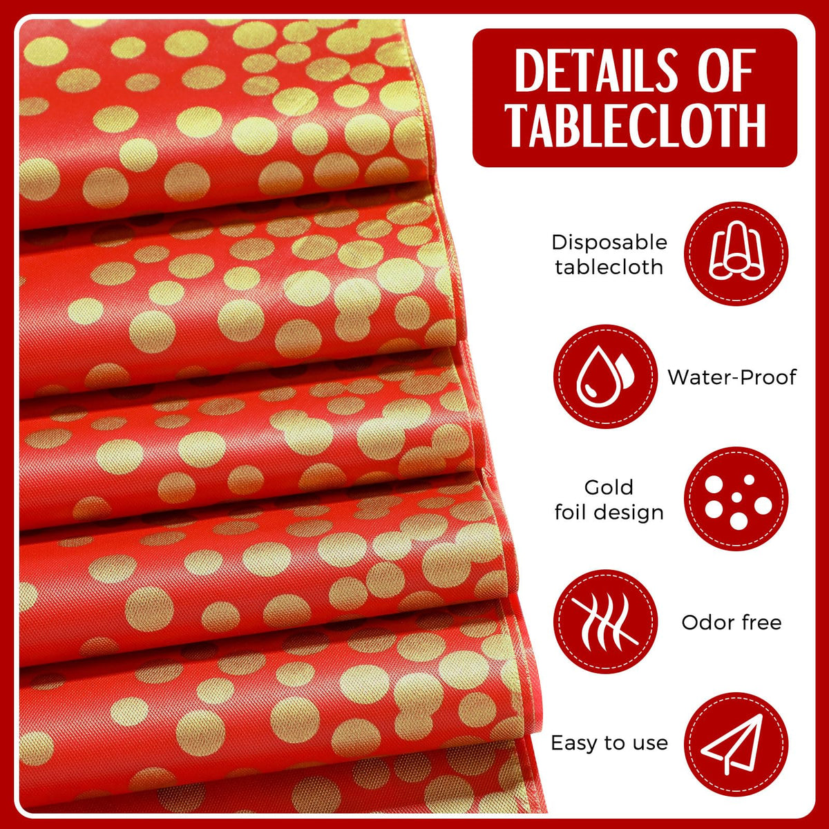 Breling waterproof PEVA tablecloth texture close-up protects surfaces during meals.