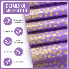Breling wedding decor table setup featuring tablecloth and runner
