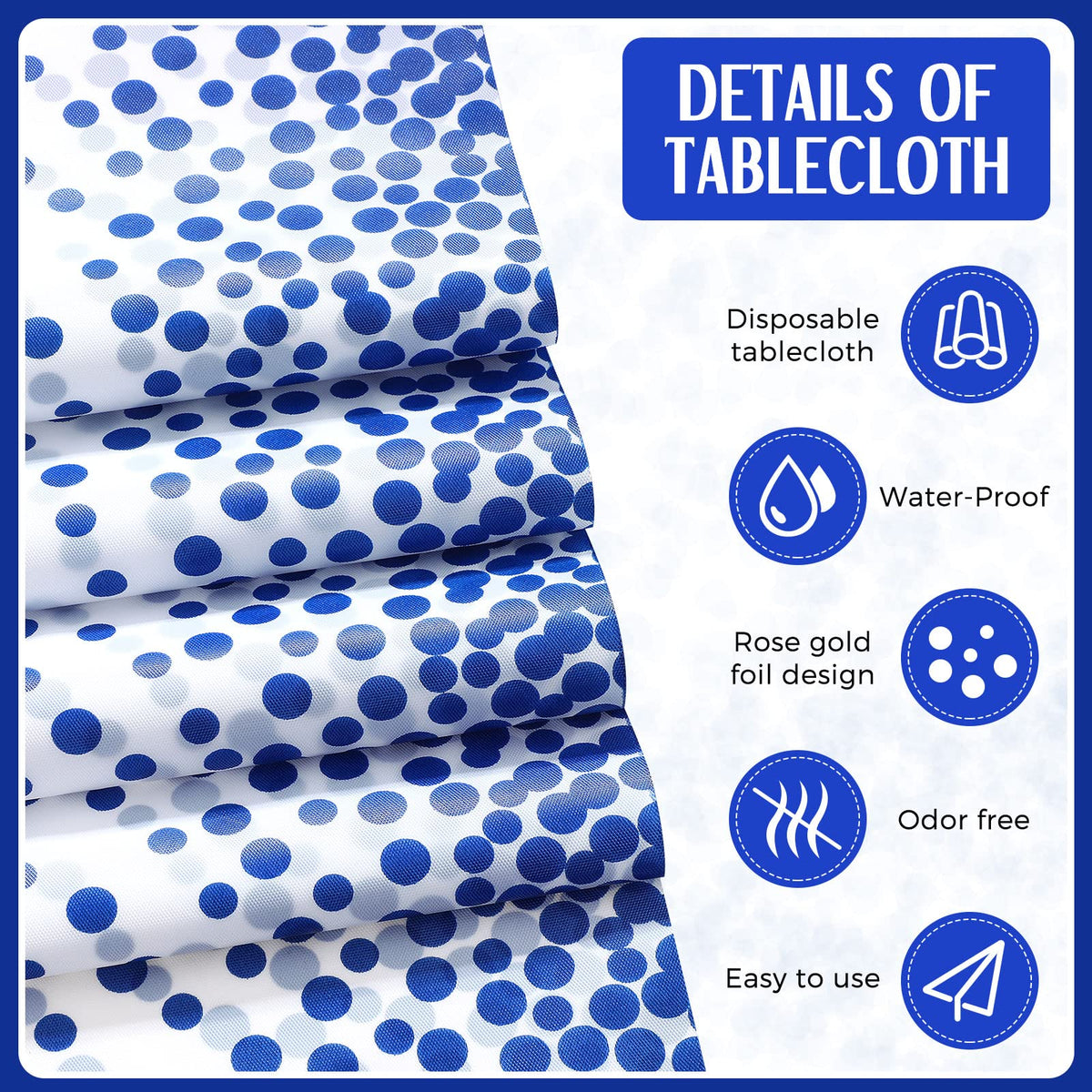 Breling seamless polka-dot tablecloth pairs with runners for classic decor.