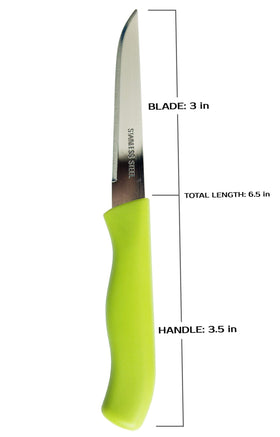 Brenium paring knife laser-tested edge for precise slicing.