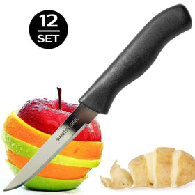 Brenium paring knife featuring spear-point blade for accurate peeling and slicing.