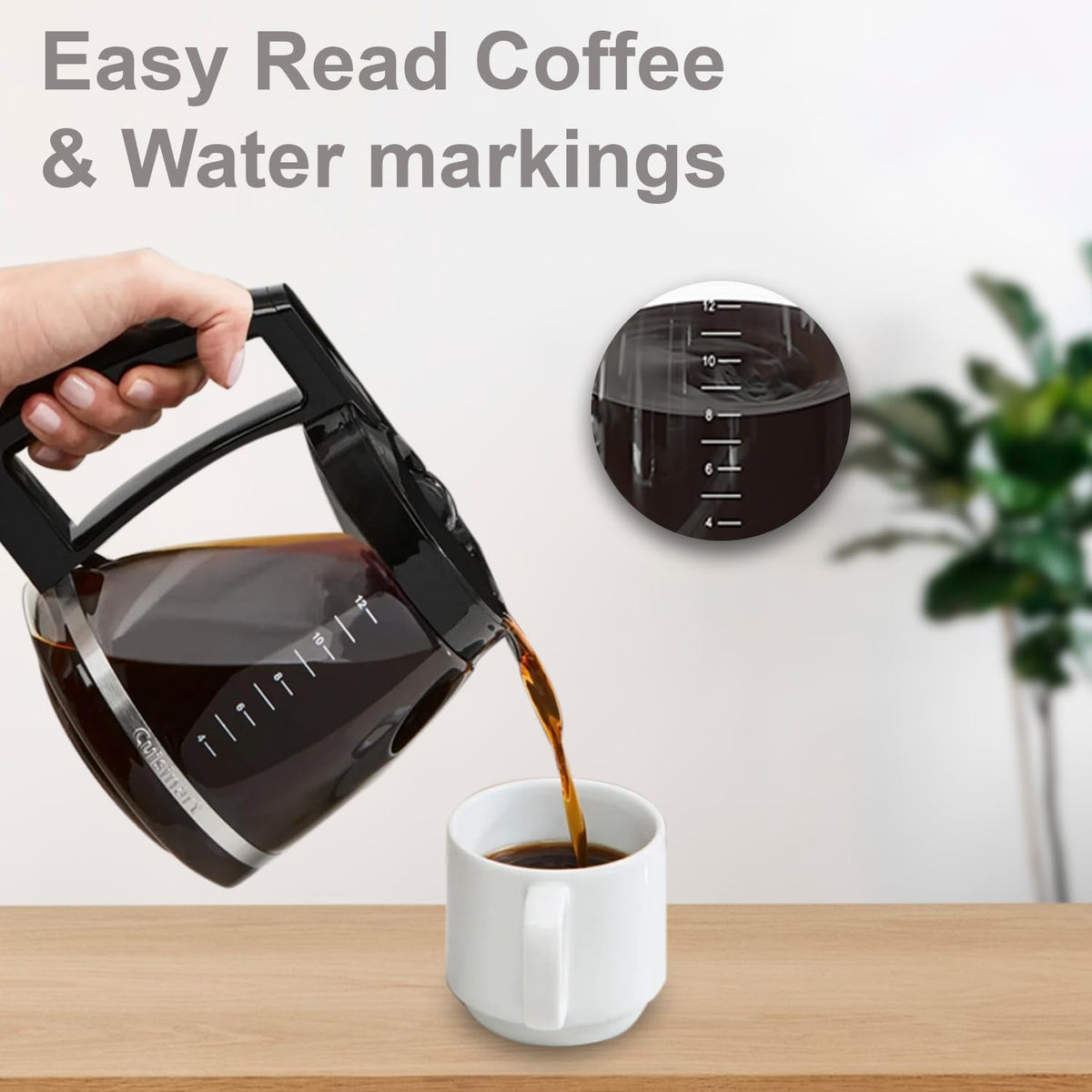 BRENSTEN carafe measurements display for precise filling.