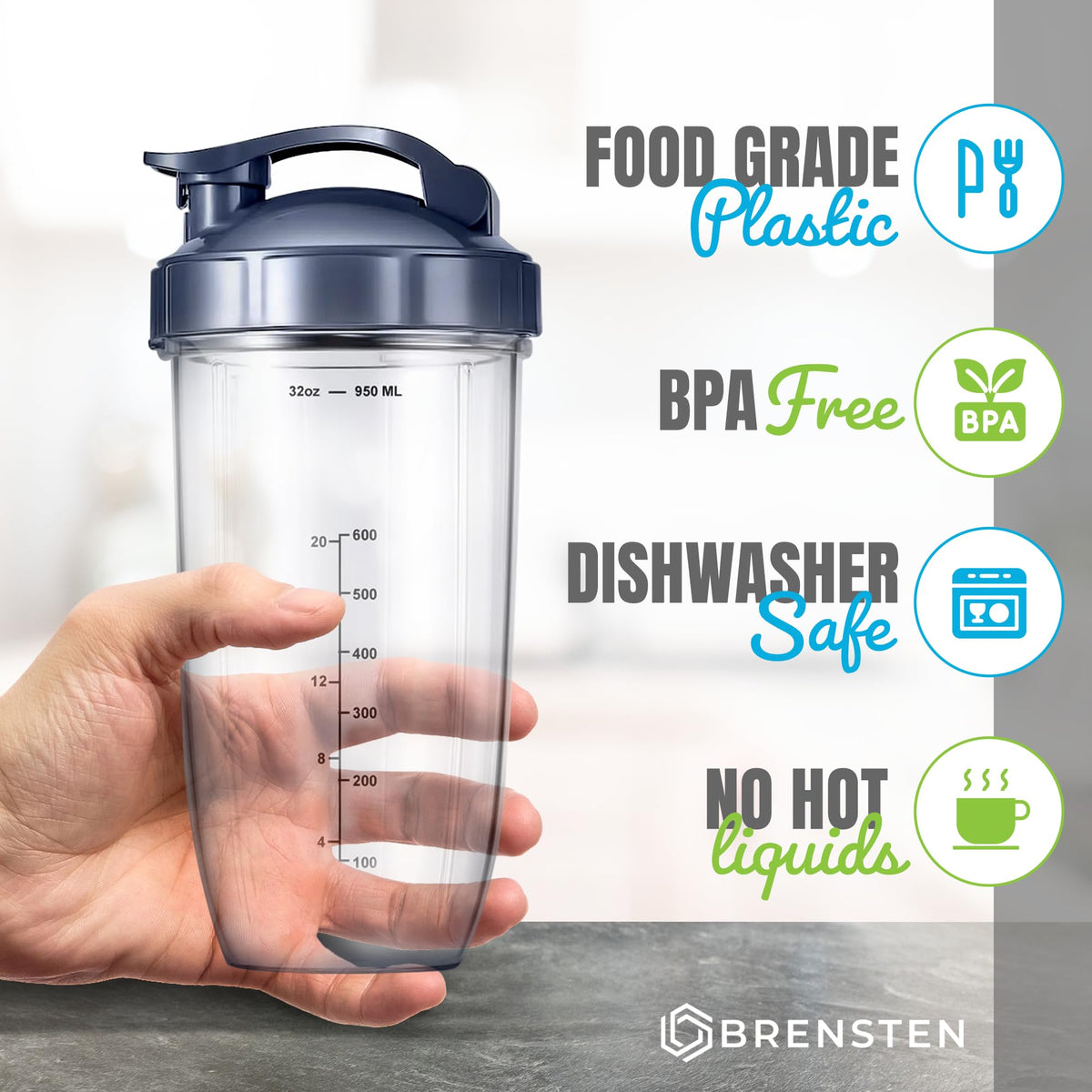 BRENSTEN compatible with NutriBullet 600W and 900W models.
