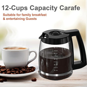 BRENSTEN ergonomic black handle on carafe for secure pouring.