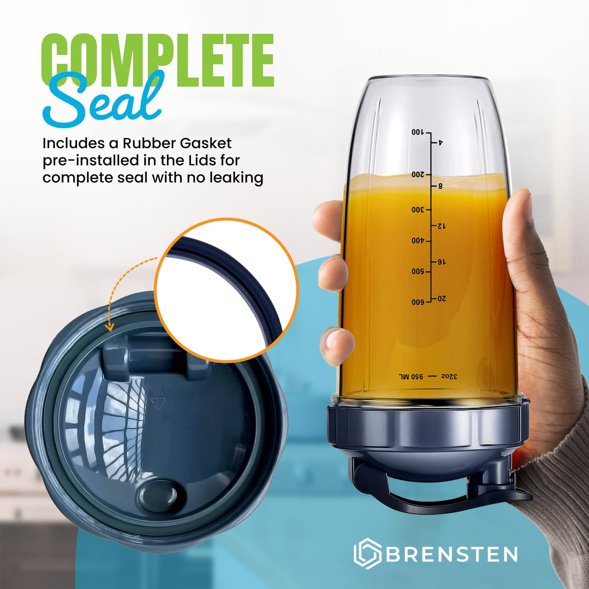 BRENSTEN lightweight portable cups ideal for on-the-go blends.