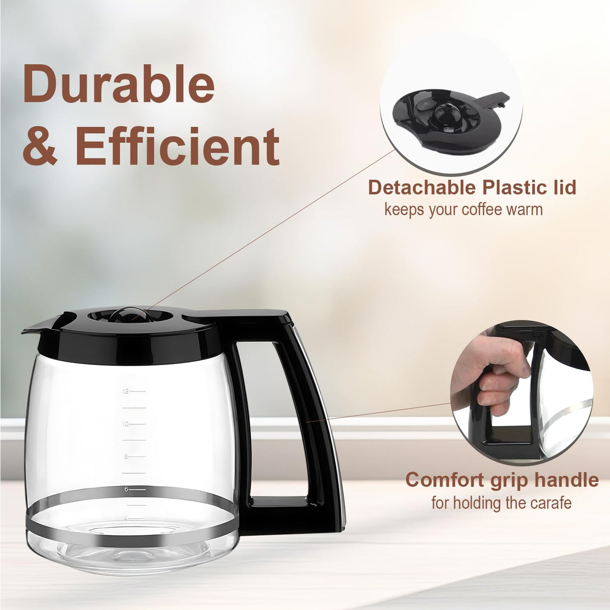 BRENSTEN wide-mouth design facilitates easy cleaning and filling.
