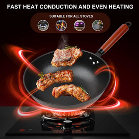 Bretor wok spatula and brush set supports easy seasoning and cleanup.
