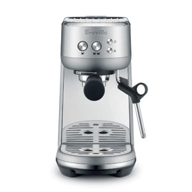 Breville Bambino BES450BSS front view shows compact footprint for small kitchens.