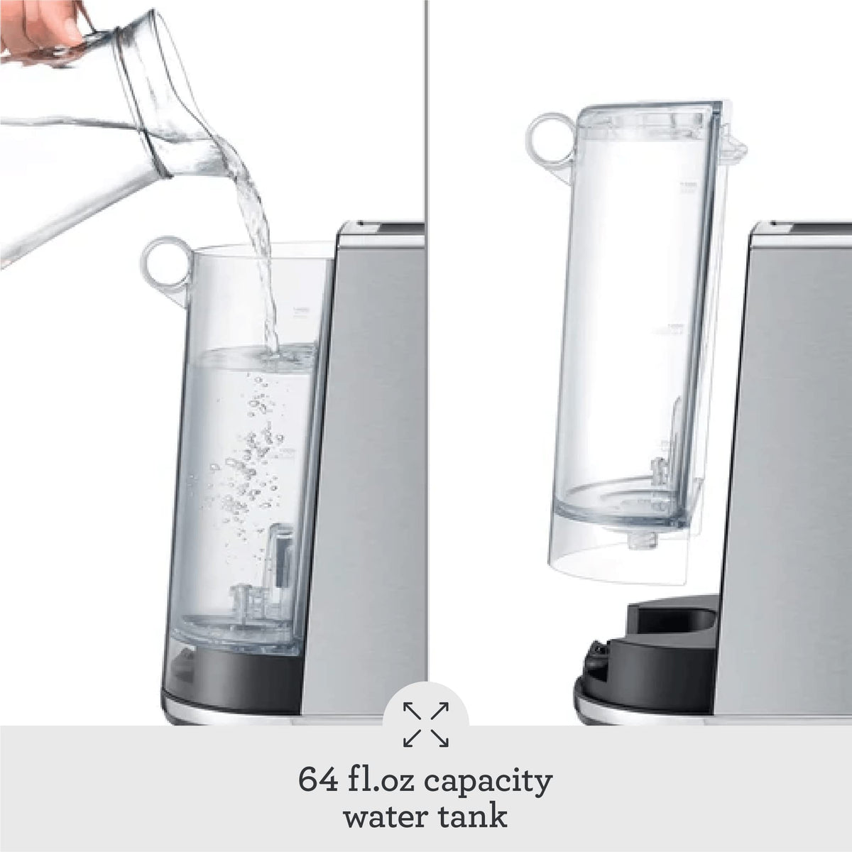 Breville Bambino Plus compact footprint fits under cabinets