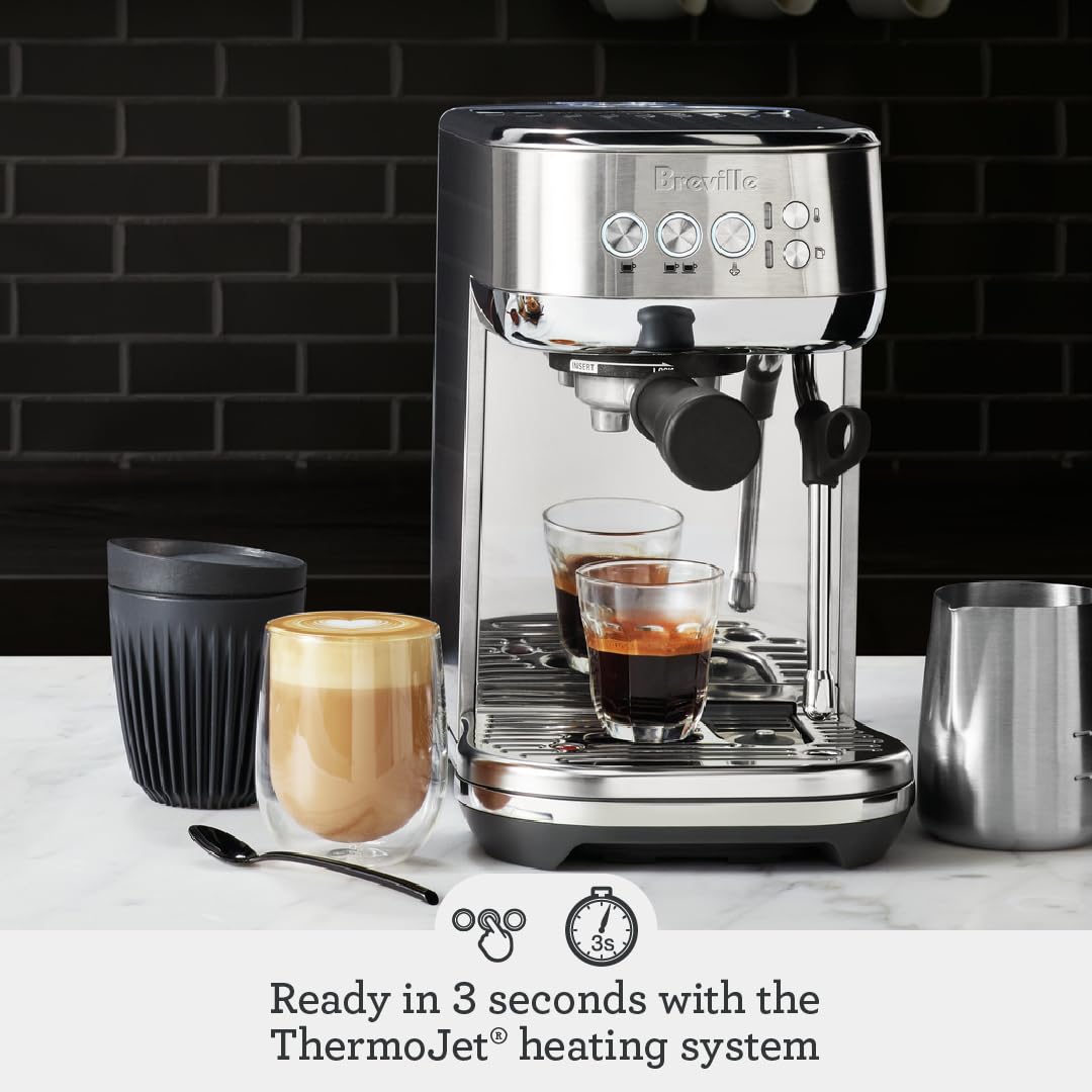 Breville Bambino Plus digital controls close-up showing precise temperature control