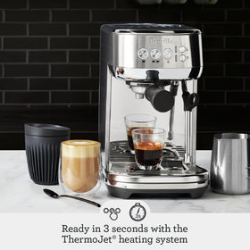 Breville Bambino Plus digital controls close-up showing precise temperature control