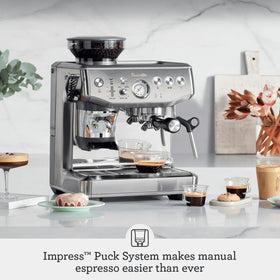 Dosing area of Breville Impress ensuring precise coffee amounts for consistency