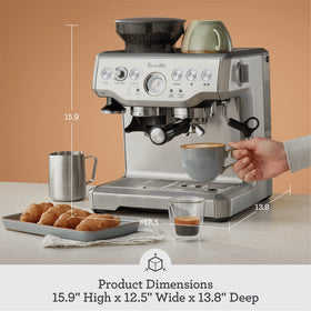 Breville Barista Express steam wand creates rich microfoam for drinks