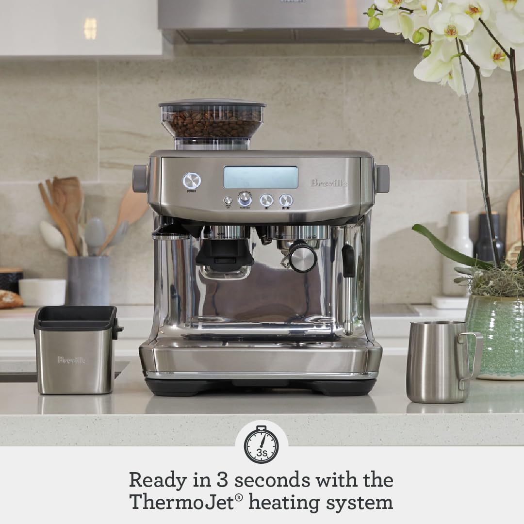 Breville Barista Pro BES878BSS LCD display showing progress and settings