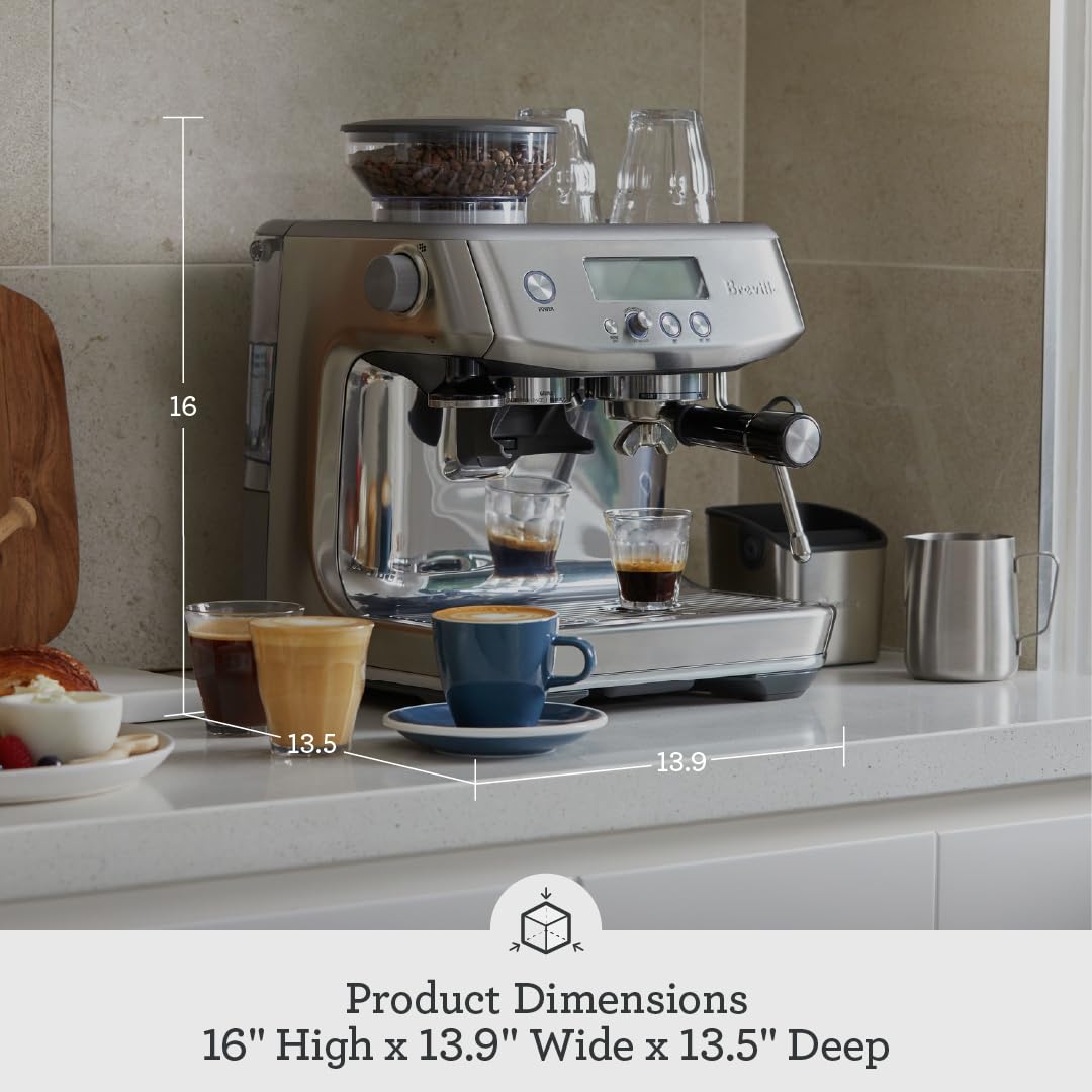 Breville Barista Pro ThermoJet heating delivers quick espresso temperature