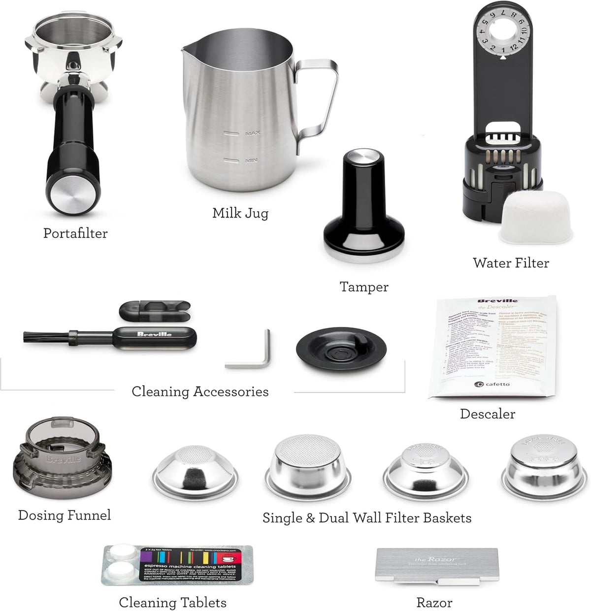 Breville Barista Pro 1/2 lb hopper and 67 oz water tank