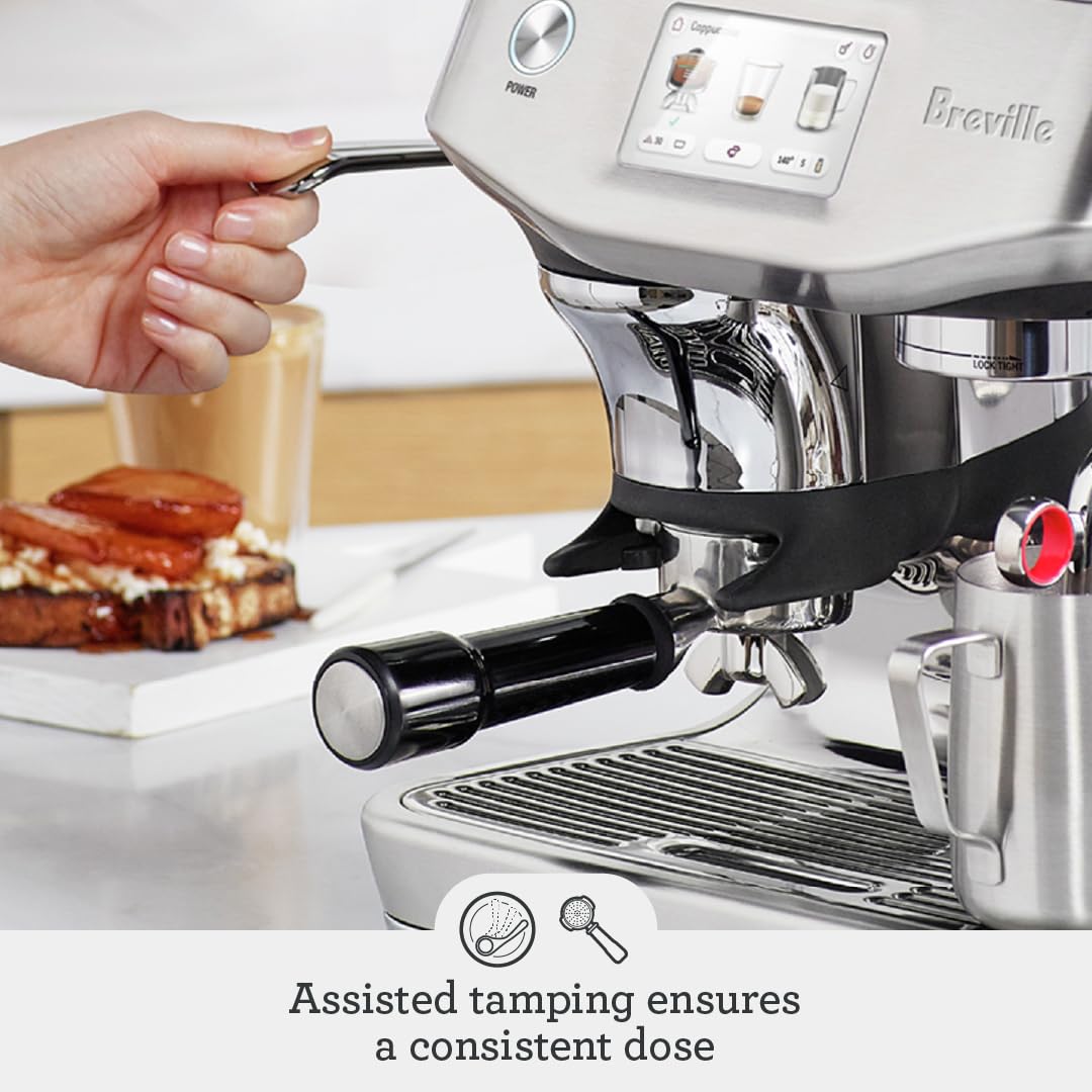 Breville Barista Touch Impress assisted tamping for consistent puck.