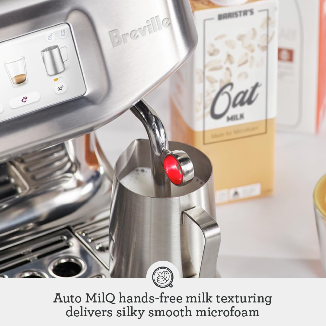 Breville Barista Touch Impress grinder with 30 settings for freshness.