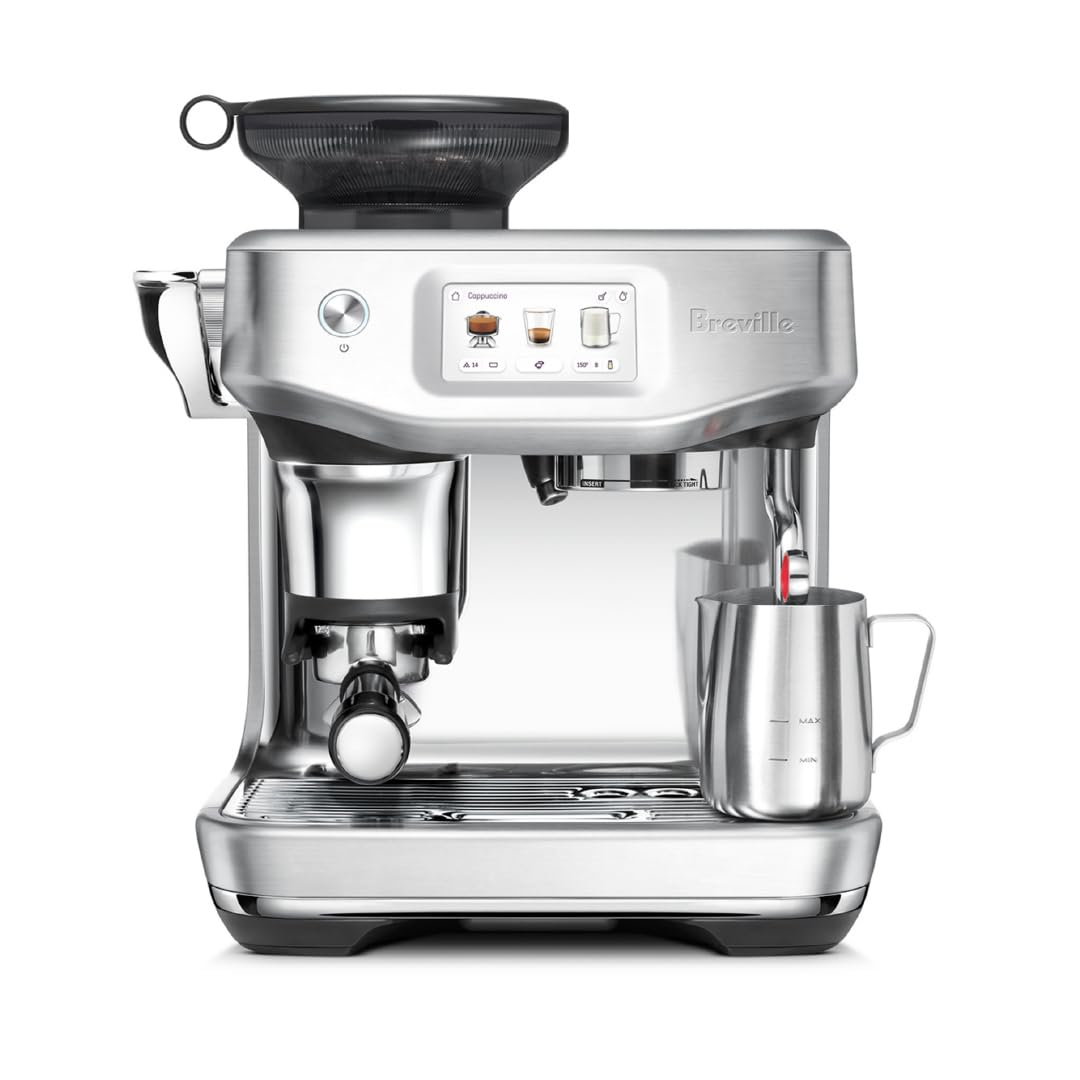 Breville Barista Touch Impress espresso shot showing rich crema and precise extraction.