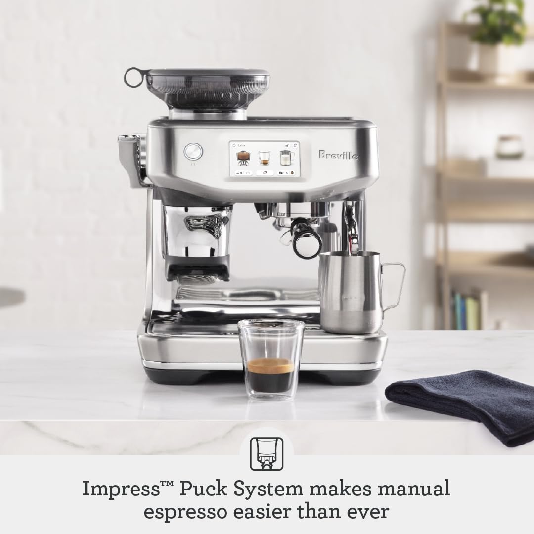 Breville Barista Touch Impress microfoam texture demonstrates silky steamed milk.