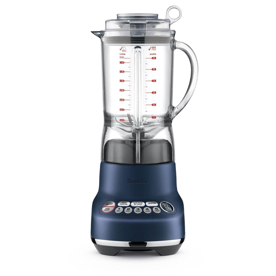 Breville BBL620DBL blender base in damson blue with sturdy controls for powerful blending