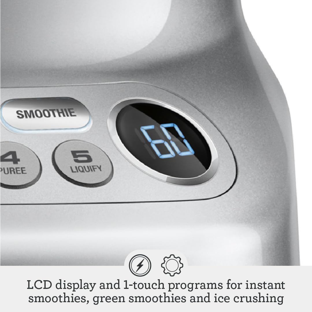 Breville blender with LCD display helps precise control of speed and presets.