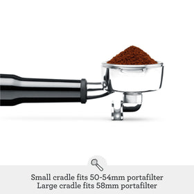 Breville BCG820OLT conical burrs in olive-tapenade delivering consistent grind sizes