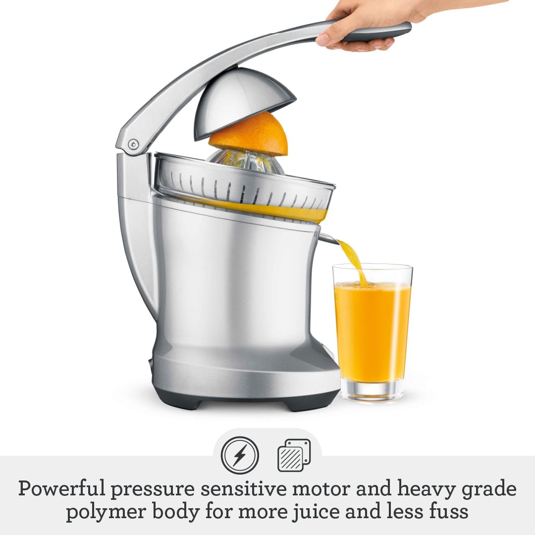 Breville BCP600SIL one-handed operation design makes juicing effortless.