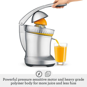 Breville BCP600SIL one-handed operation design makes juicing effortless.